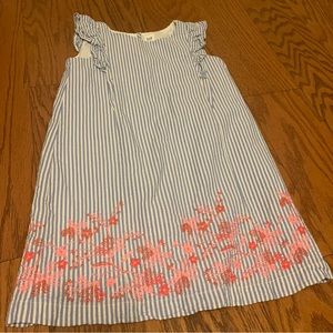GAP Kids XS light blue and white dress with embroidery